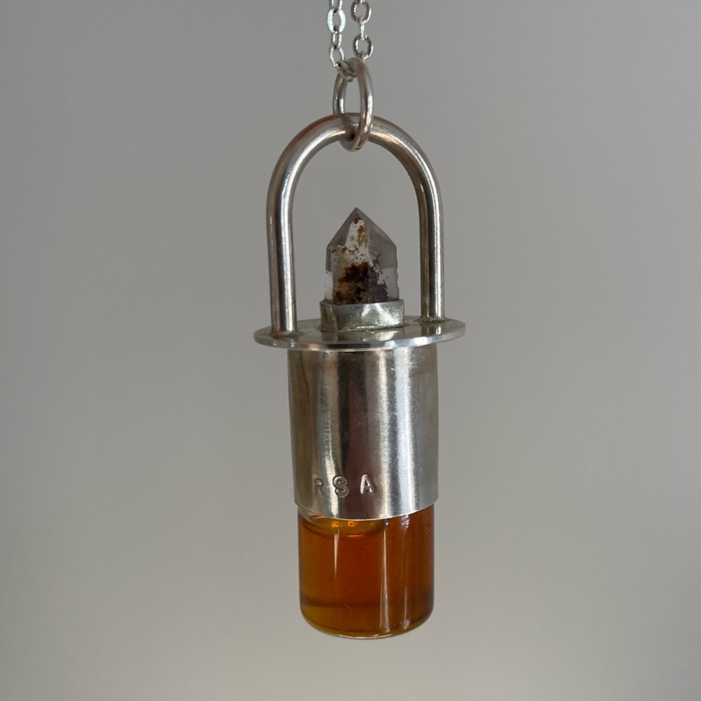 Rising Sun Apotheca essential oil roller gemstone quartz necklace